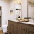a bathroom with a large mirror